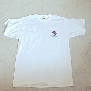 Vintage CROWN ROYAL single stitch white T-SHIRT size L